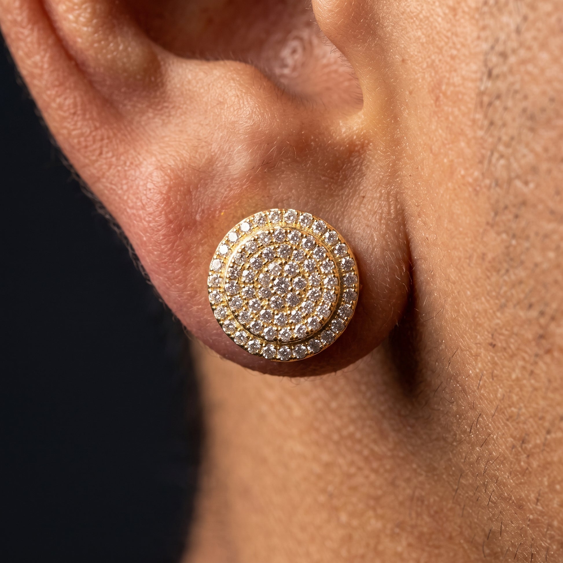 925 Sterling Silver Moissanite Round Stud Earrings - Different Drips