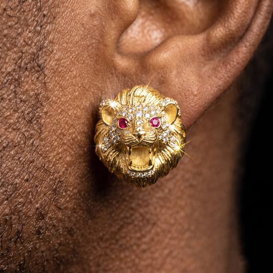 Lion Head Stud Earrings - Different Drips