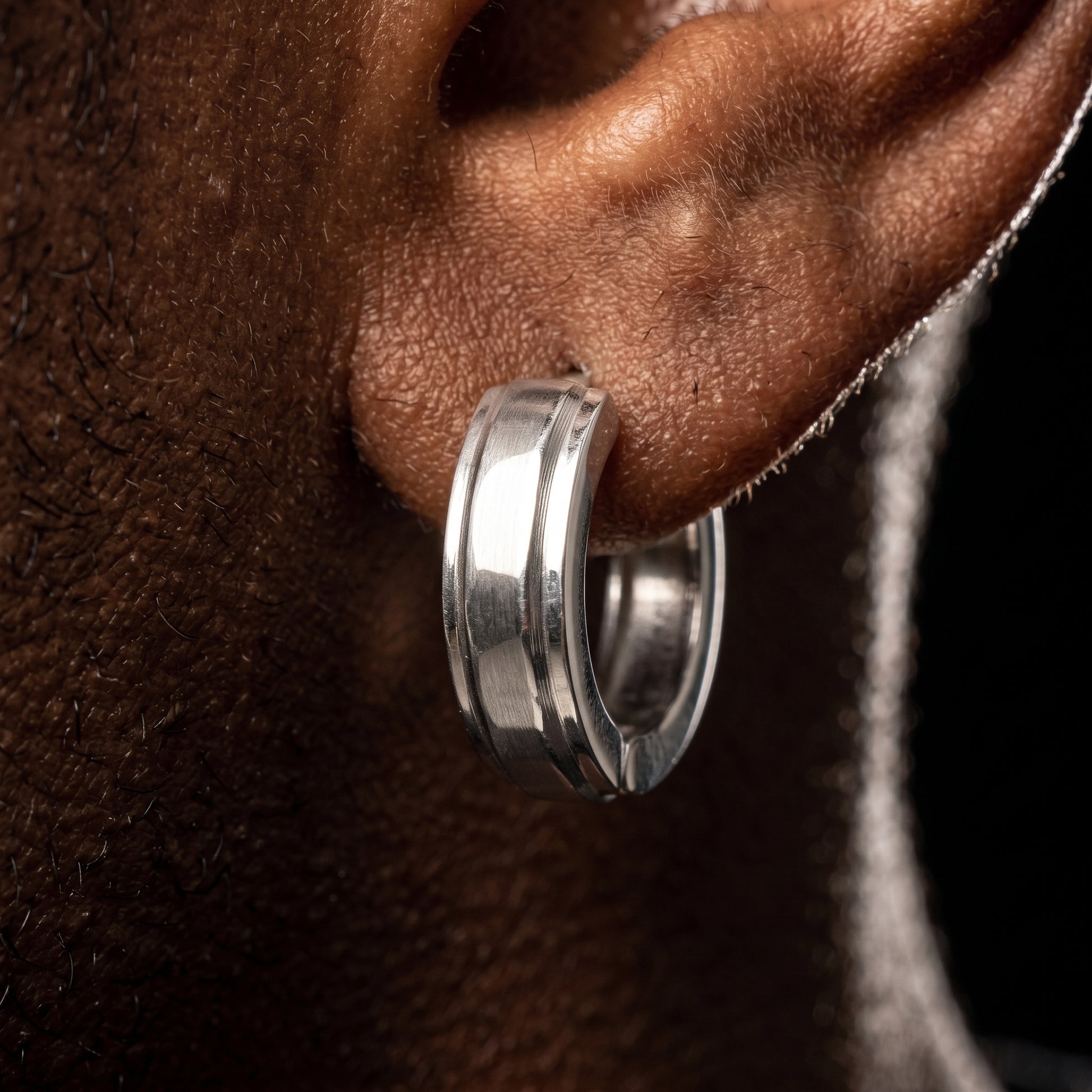 Solid Black Hoop Earrings - Different Drips