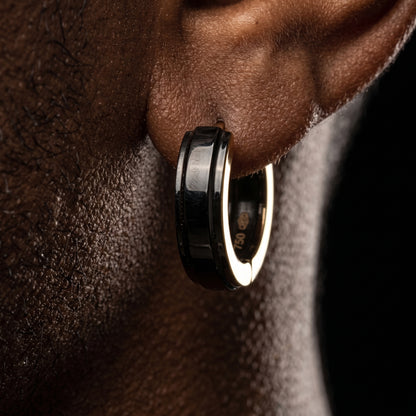 Solid Black Hoop Earrings - Different Drips