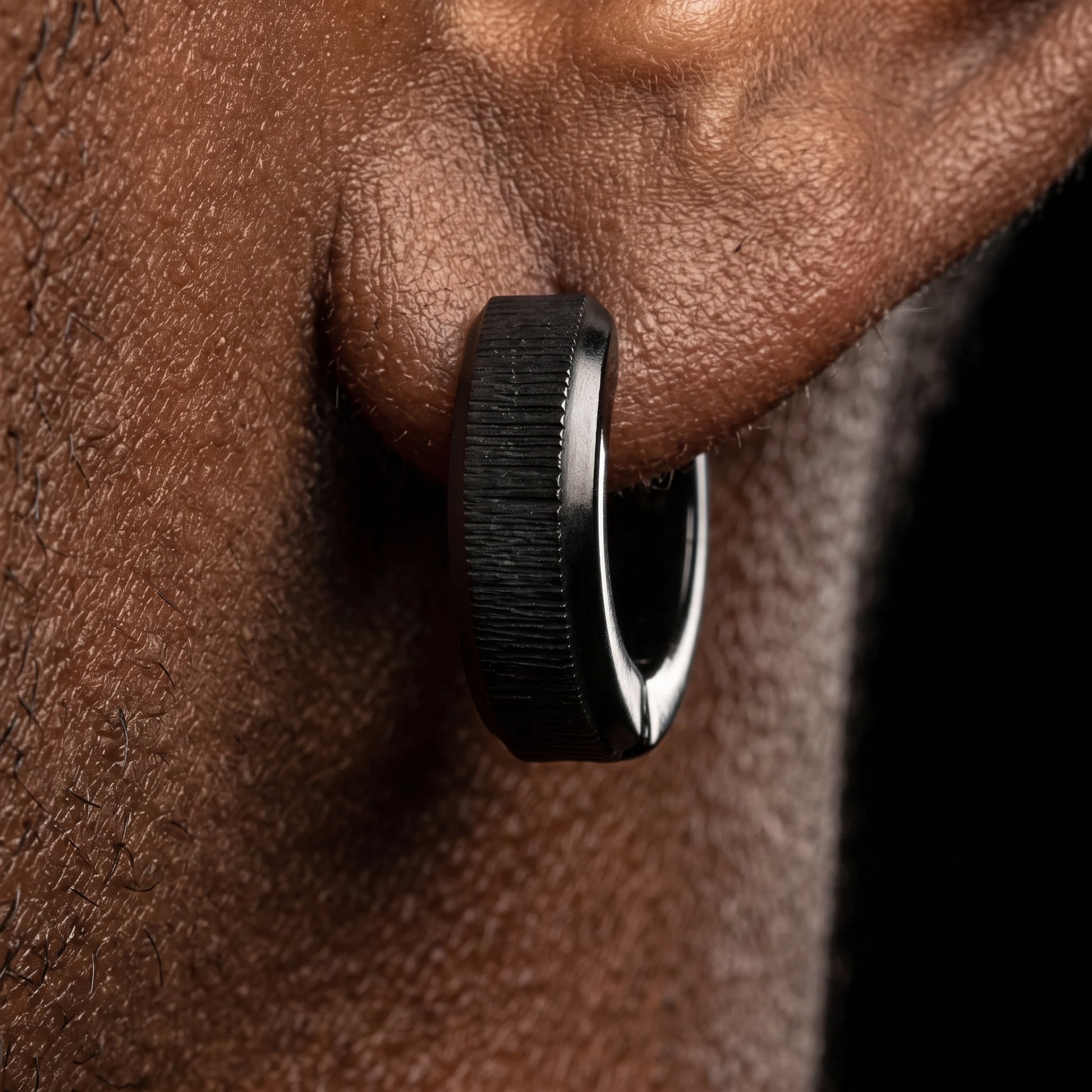 Solid Black Hoop Earrings - Different Drips