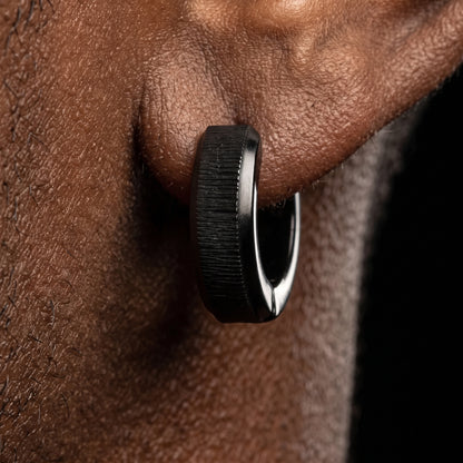 Solid Black Hoop Earrings - Different Drips