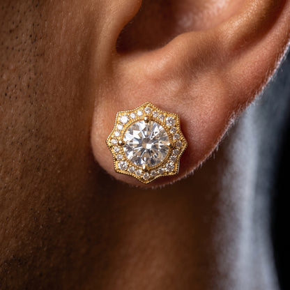 S925 Iced Flower-Shaped Moissanite Stud Earrings - Different Drips