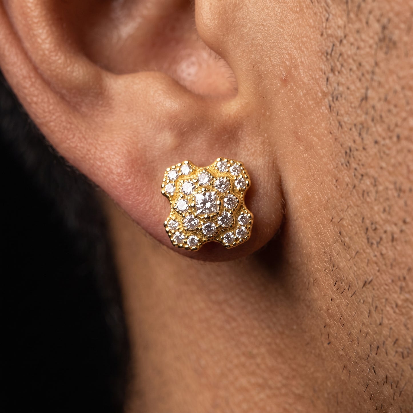 S925 Moissanite Snowburst Cluster Stud Earrings - Different Drips