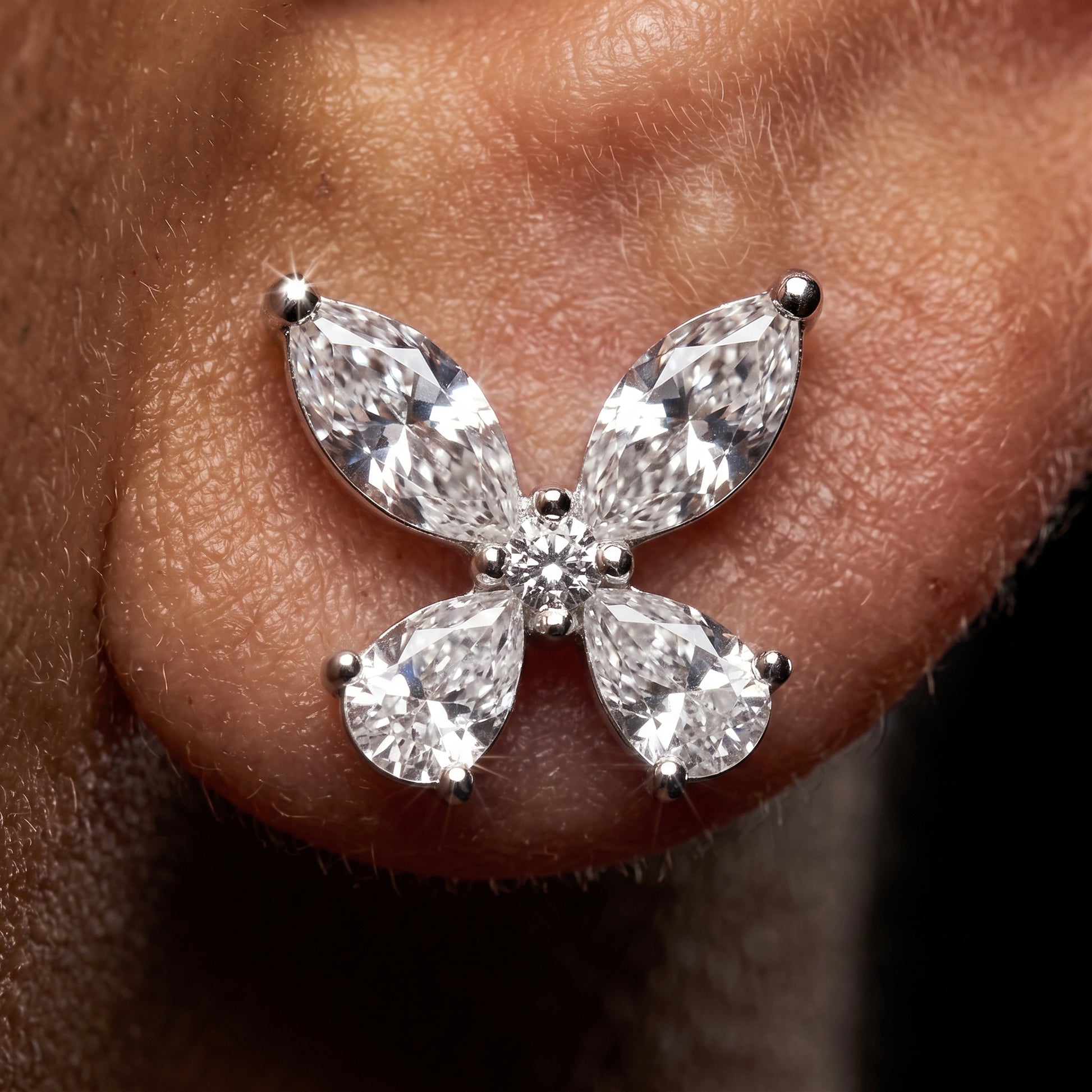 S925 Moissanite Diamond Butterfly Cut Earrings - Different Drips