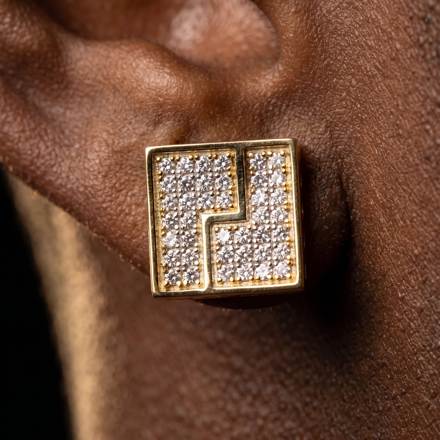 10mm Monogram Square Cut Earrings - Different Drips