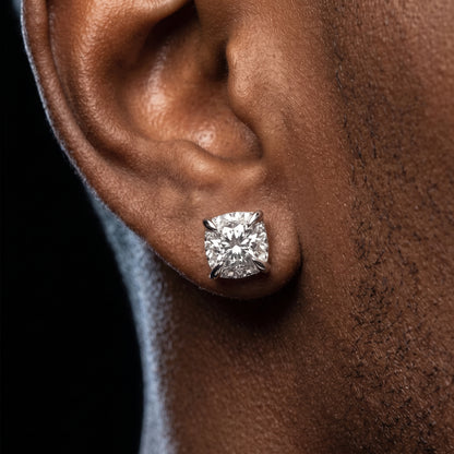 8mm S925 Moissanite Diamond Cushion Cut Earrings - Different Drips