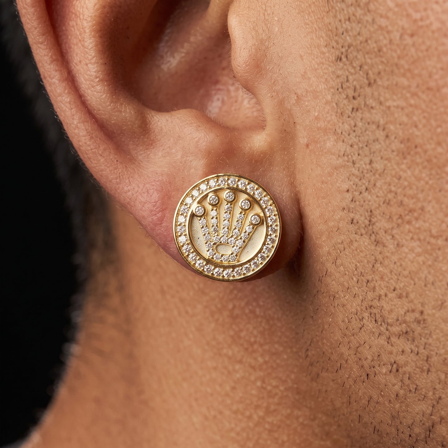 S925 Moissanite Crown Round Cut Stud Earrings - Different Drips