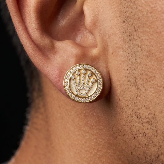 S925 Moissanite Crown Round Cut Stud Earrings - Different Drips
