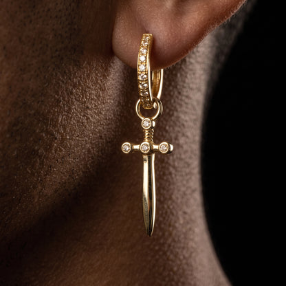 Iced Out Dagger Drop Earrings - Different Drips