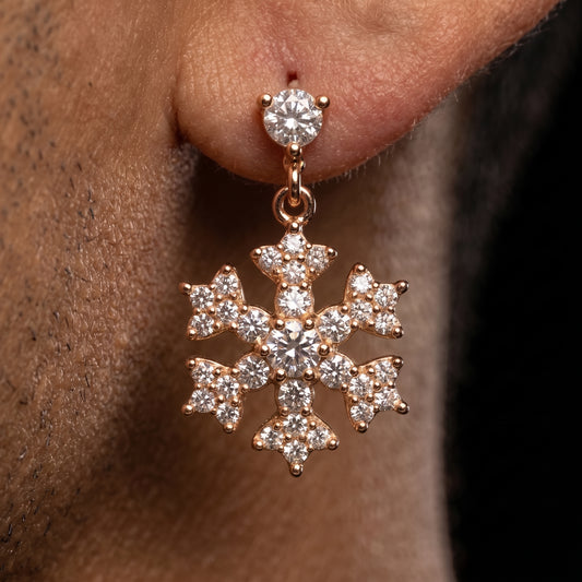 Snowflake Drop Stud Earrings - Different Drips