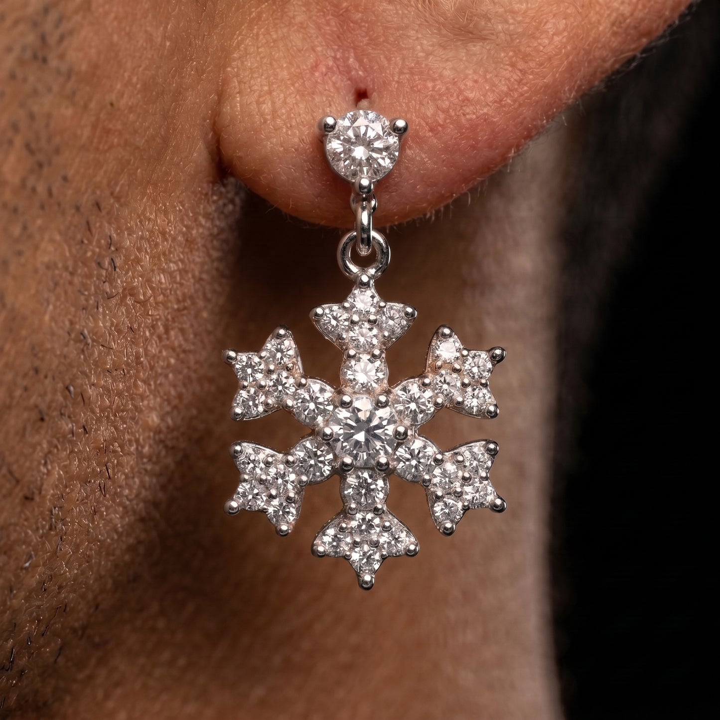 Snowflake Drop Stud Earrings - Different Drips