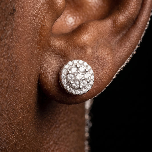 S925 Moissanite Round Shape Stud Earrings - Different Drips