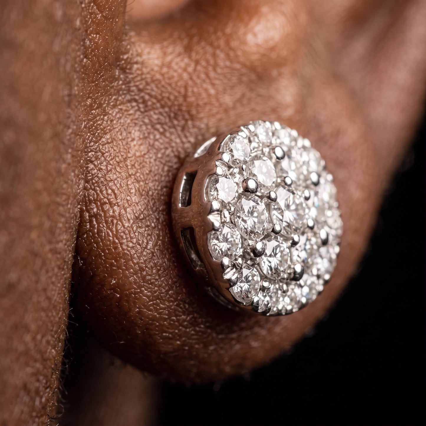 S925 Moissanite Round Shape Stud Earrings - Different Drips