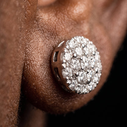 S925 Moissanite Round Shape Stud Earrings - Different Drips