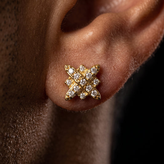 S925 Moissanite XO Cluster Stud Earrings - Different Drips