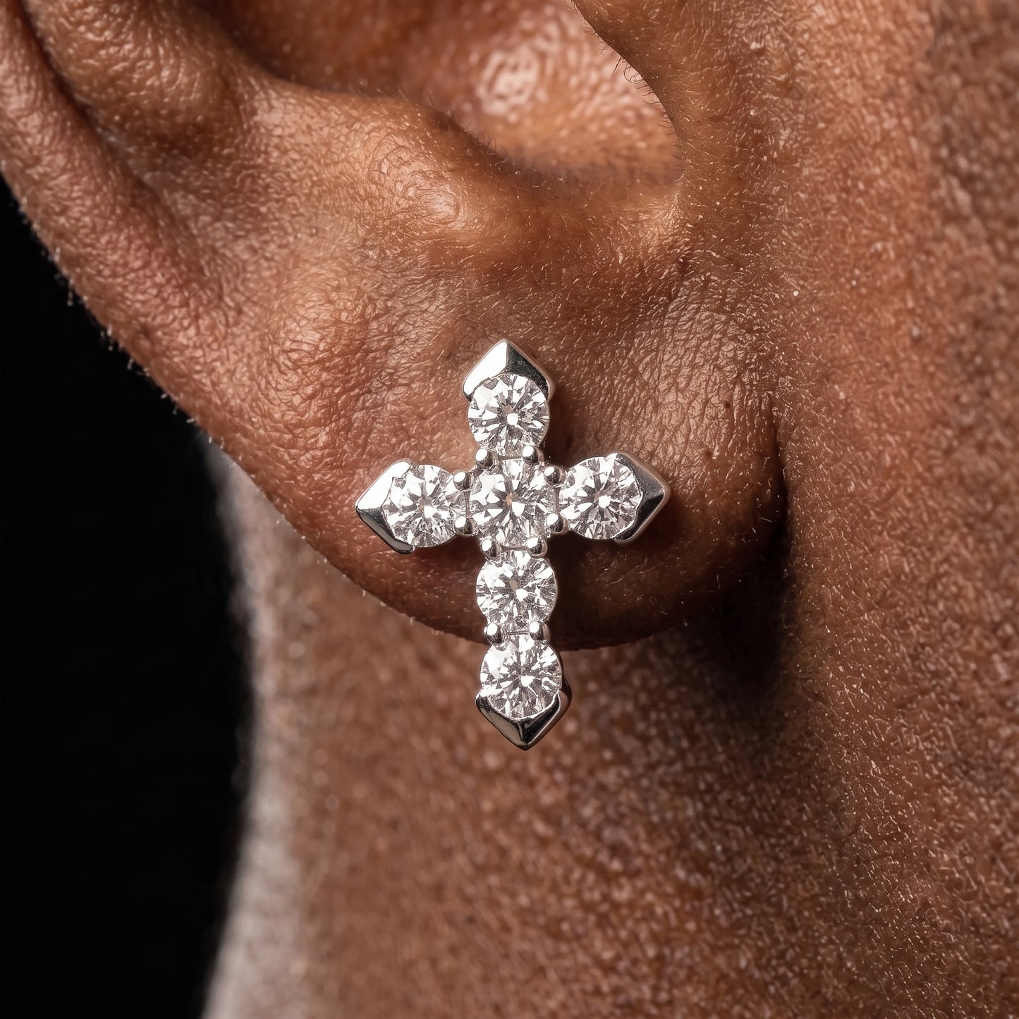 S925 Moissanite Diamond Cross Earrings - Different Drips