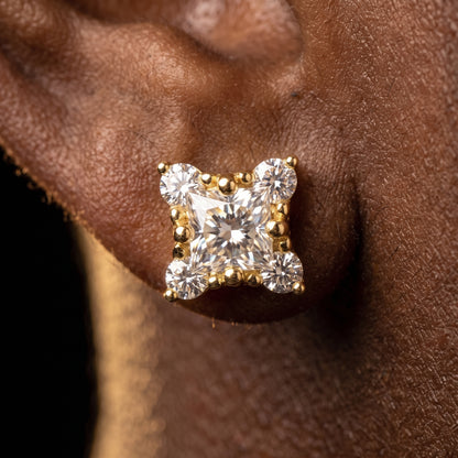 S925 Moissanite Cluster Stud Earrings - Different Drips