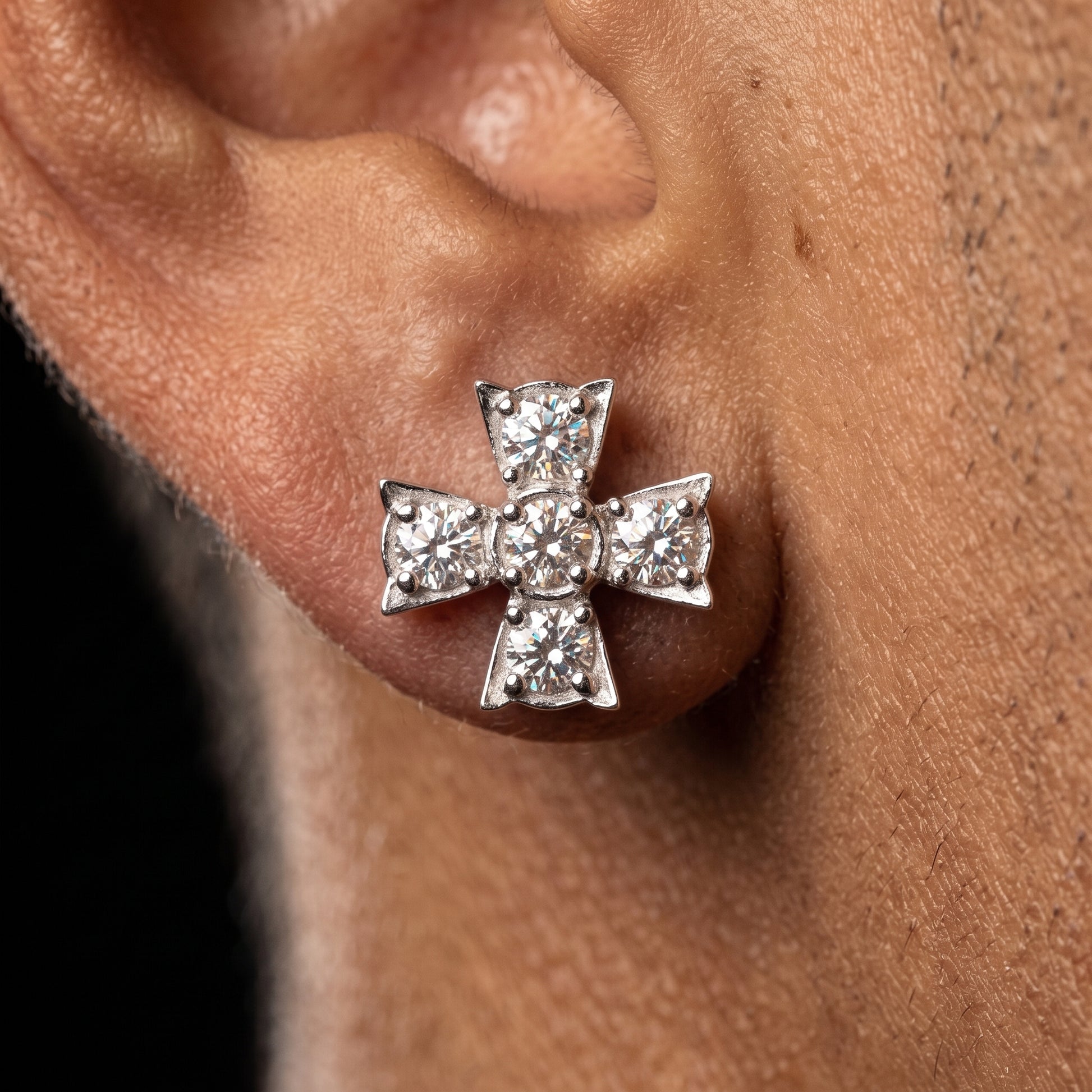 S925 Moissanite Cross Earrings - Different Drips