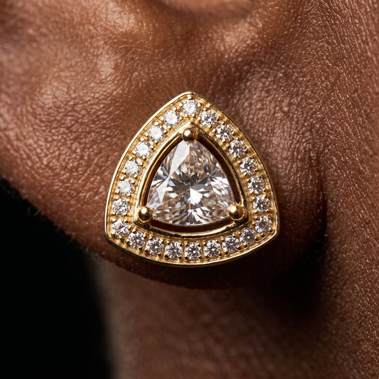 S925 Moissanite Trillion-Cut Stud Earrings - Different Drips