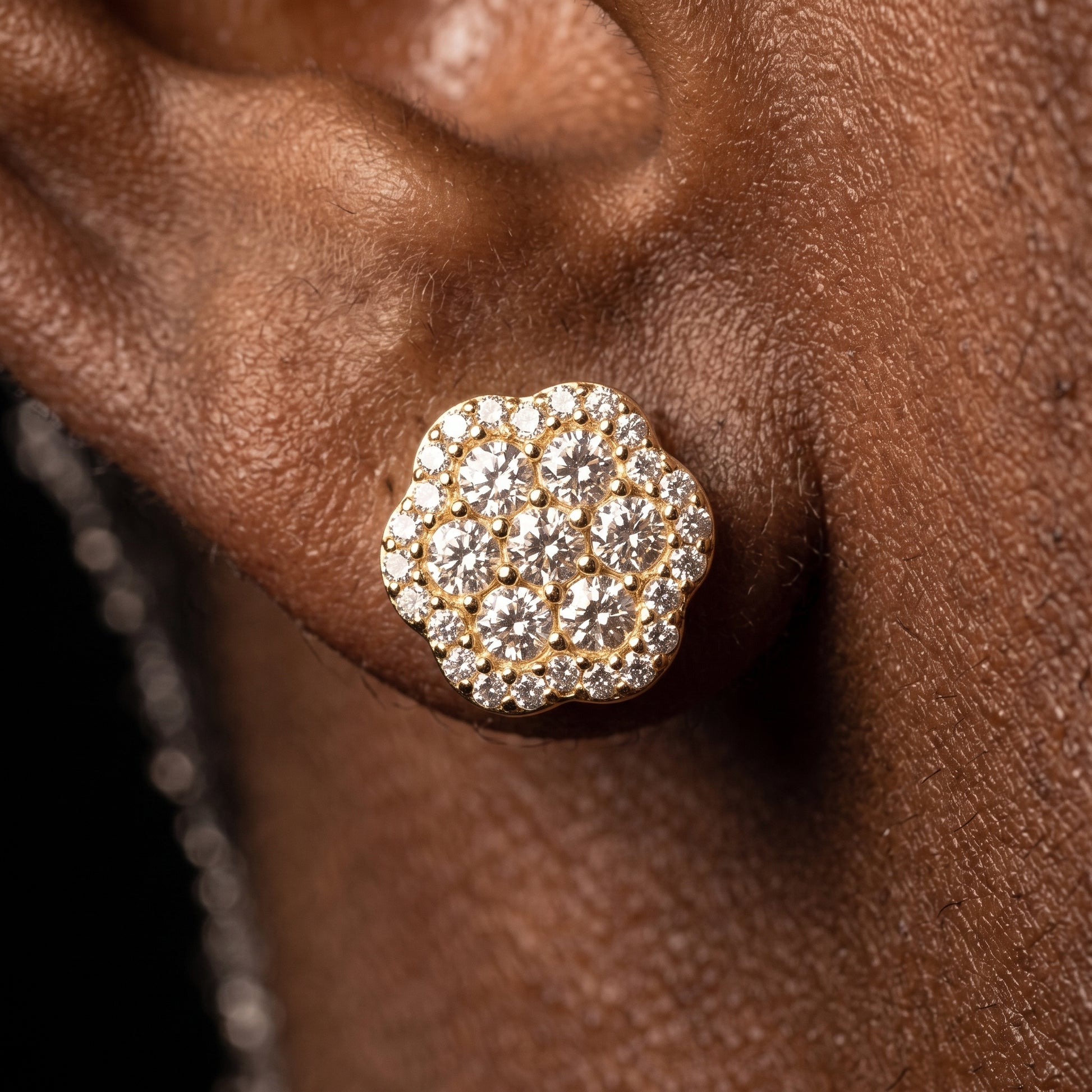 S925 Moissanite Diamond Flower Cluster Earrings - Different Drips