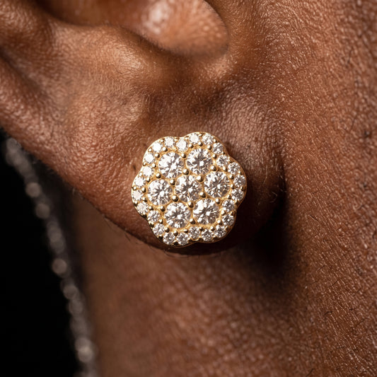 S925 Moissanite Diamond Flower Cluster Earrings - Different Drips
