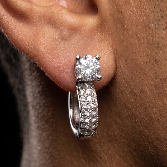 S925 Moissanite Two In One Huggie / Stud Earrings - Different Drips