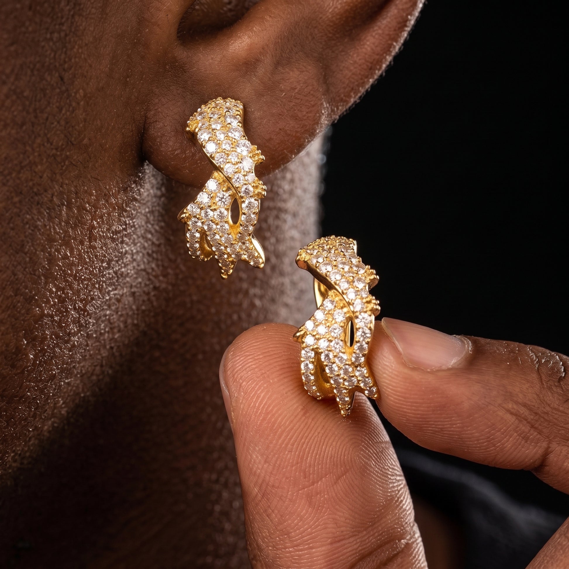 S925 Moissanite Crown Of Thorns Earrings - Different Drips