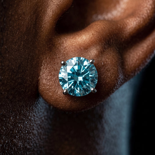 6.5mm S925 Colored Moissanite Stud Earrings - Different Drips