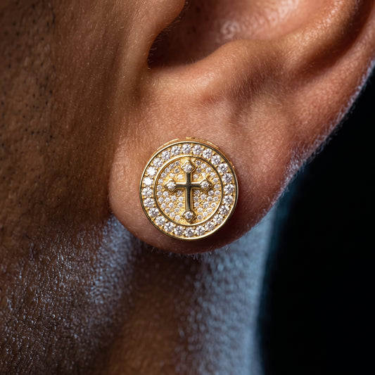 S925 Moissanite Cross Round Cut Earrings - Different Drips