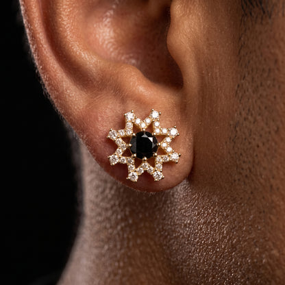 S925 Black Moissanite Eight-pointed Star Stud Earrings - Different Drips