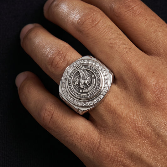 Iced Eagle Emblem Class Ring Style - Different Drips