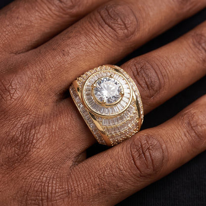 Baguette Round Cut Center Piece Ring – view 2