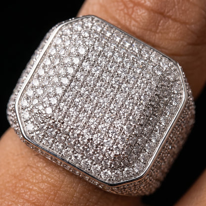 S925 Moissanite Diamond Square Signet Ring – view 3