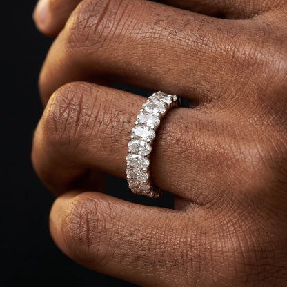 S925 Baguette Oval Cut Moissanite Eternity Ring