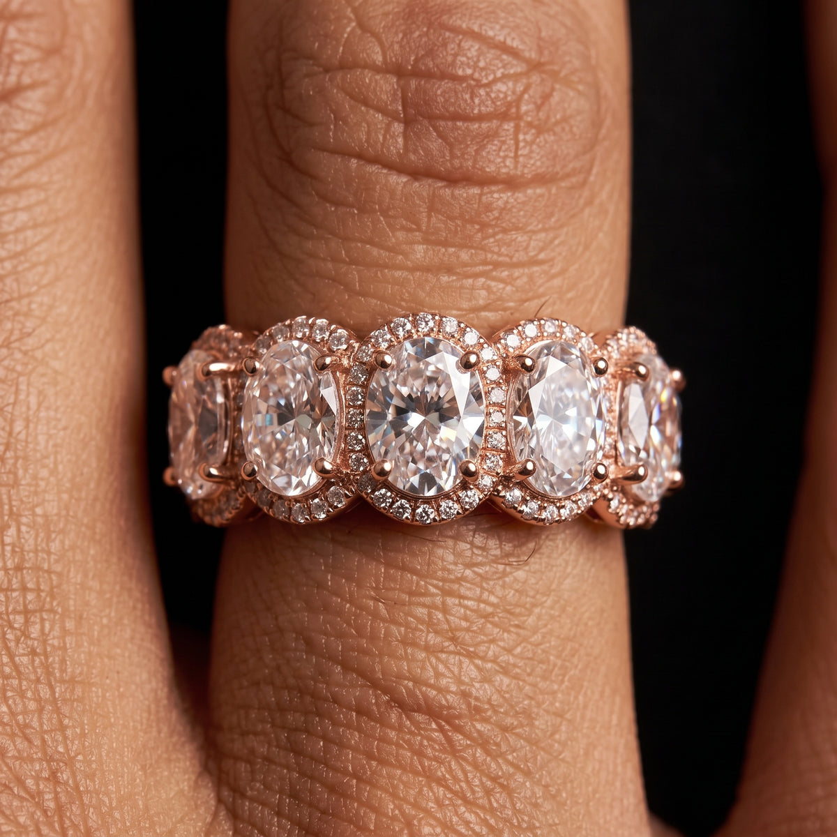 Pear-Cut Crown Eternity Ring