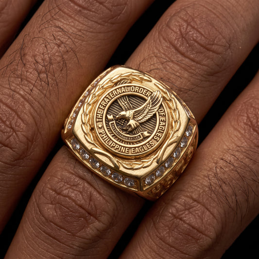 Iced Eagle Emblem Class Ring Style