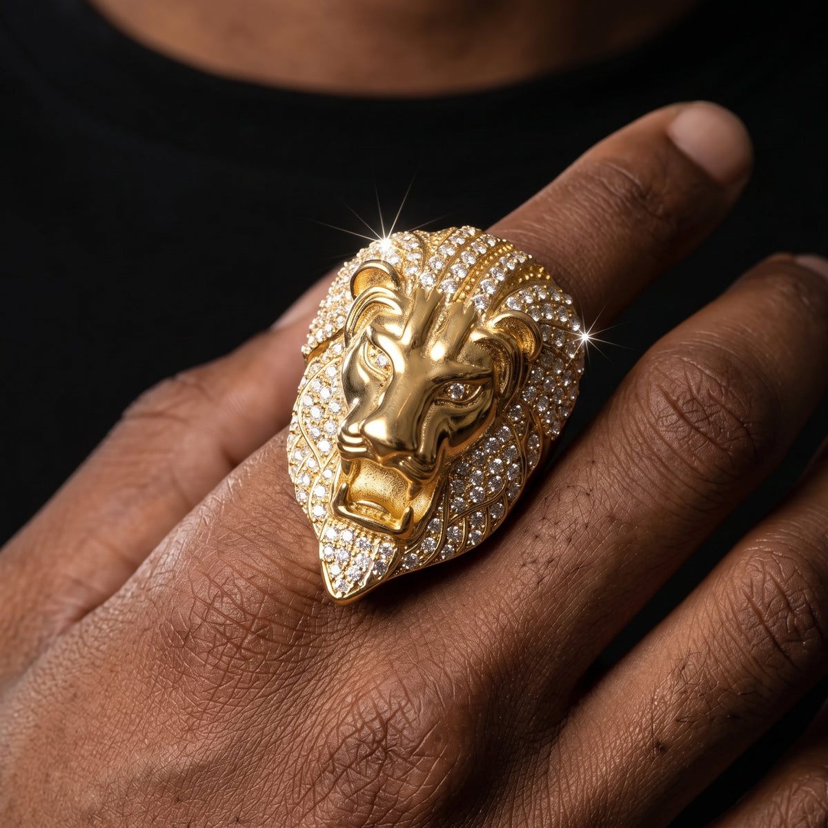 Iced Out Lion Ring