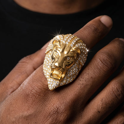 Iced Out Lion Ring