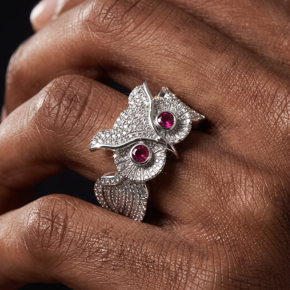 Iced Owl Ring