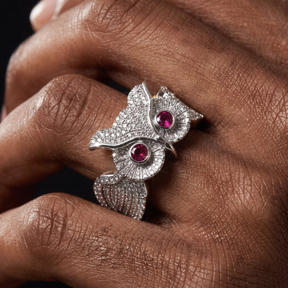 Iced Owl Ring
