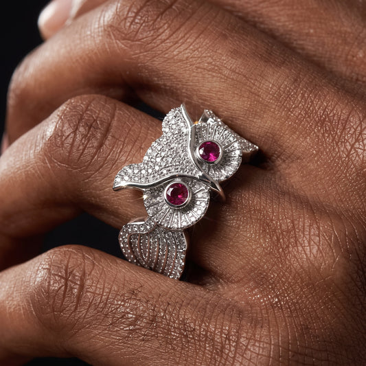 Iced Owl Ring