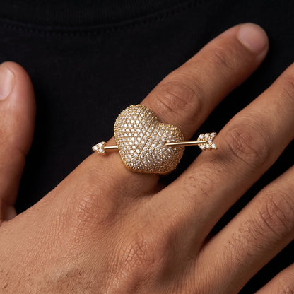 Heart & Arrow Paved Ring