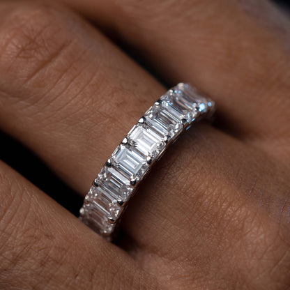 S925 Baguette Moissanite Eternity Band Ring