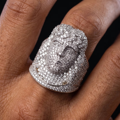 S925 Moissanite Iced Jesus Piece Ring