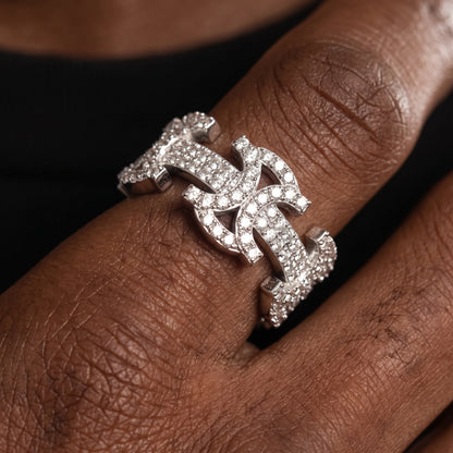 S925 Moissanite Byzantine Link Eternity Ring