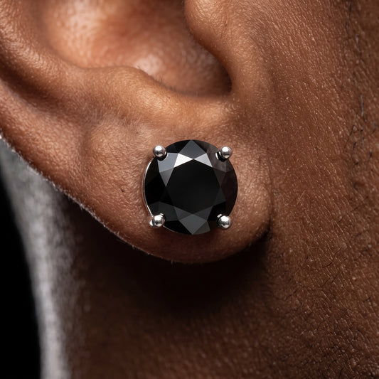 S925 Moissanite Black Diamond Stud Earrings