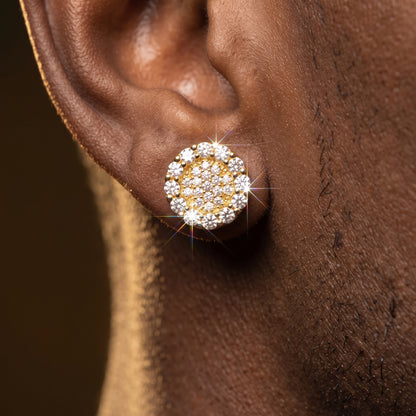 S925 Moissanite Outlined Clustered Earrings