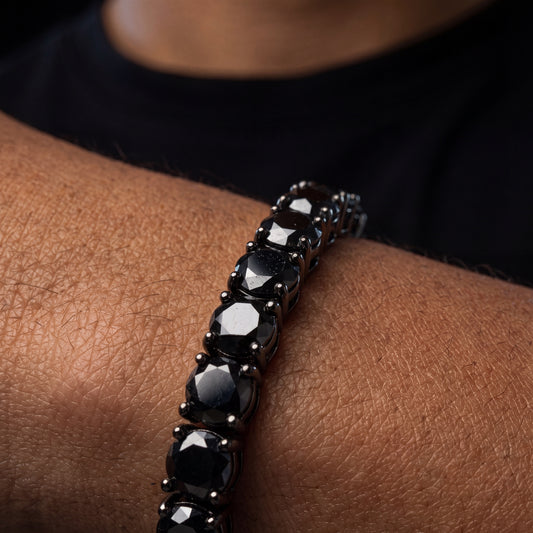 5mm Black Round Cut Tennis Bracelet - Different Drips