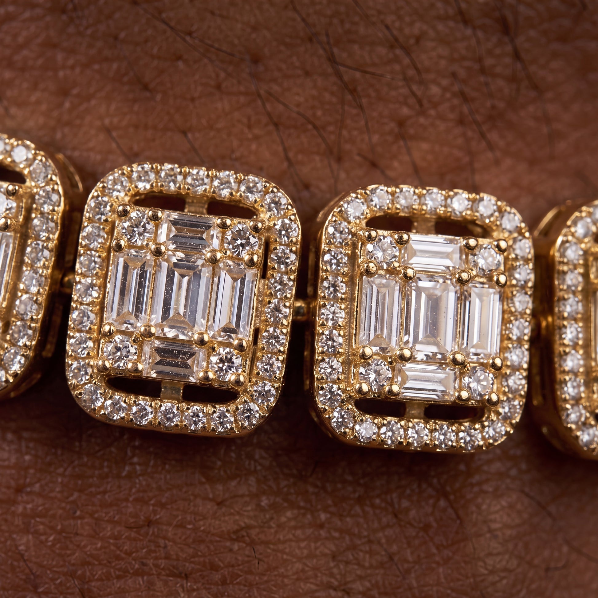 12mm Clusted Baguette Tennis Bracelet - Different Drips